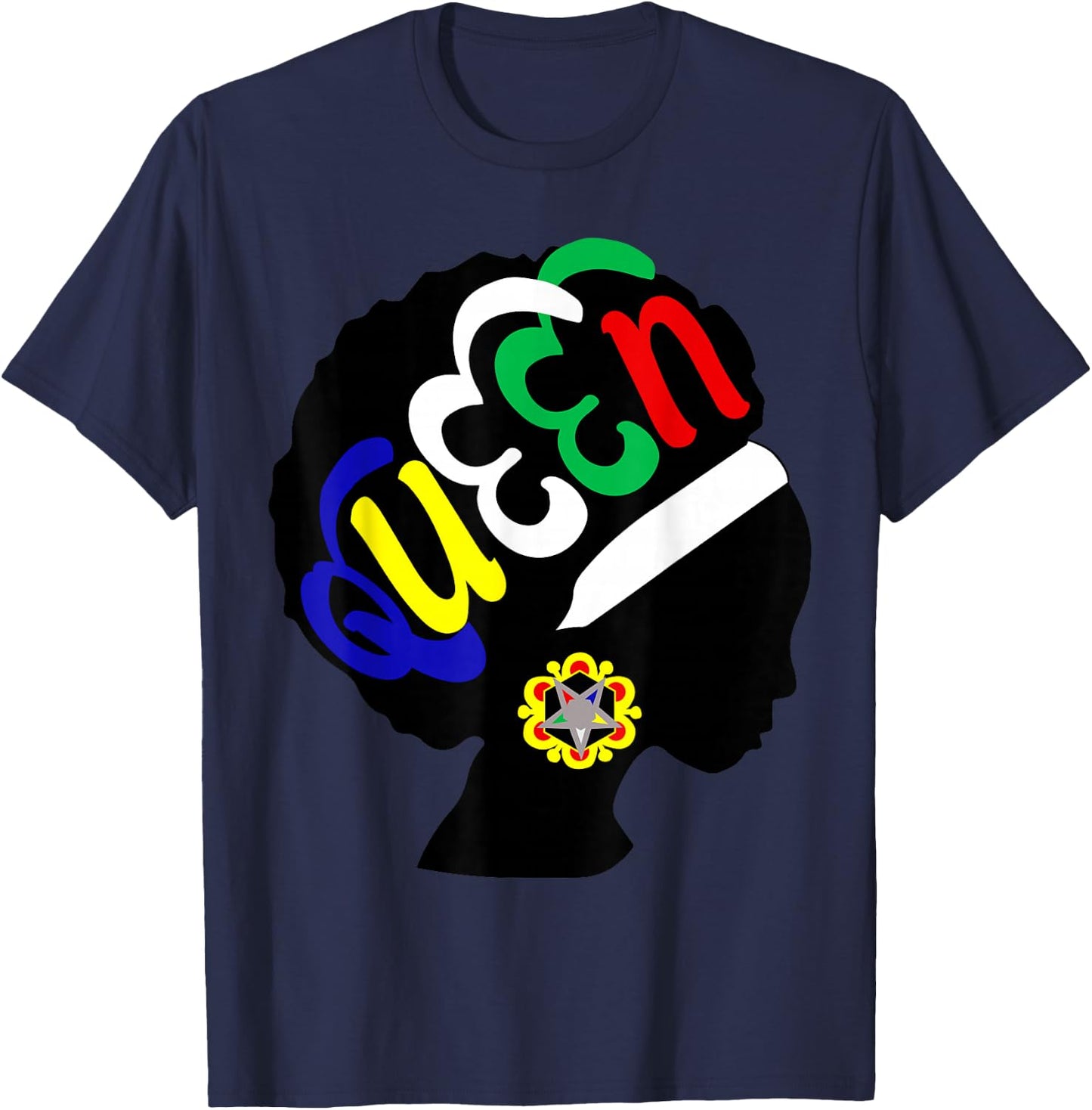 OES Queen Sister Earrings of the Eastern Star Equality Day T-Shirt - T-Shirt | Navy
