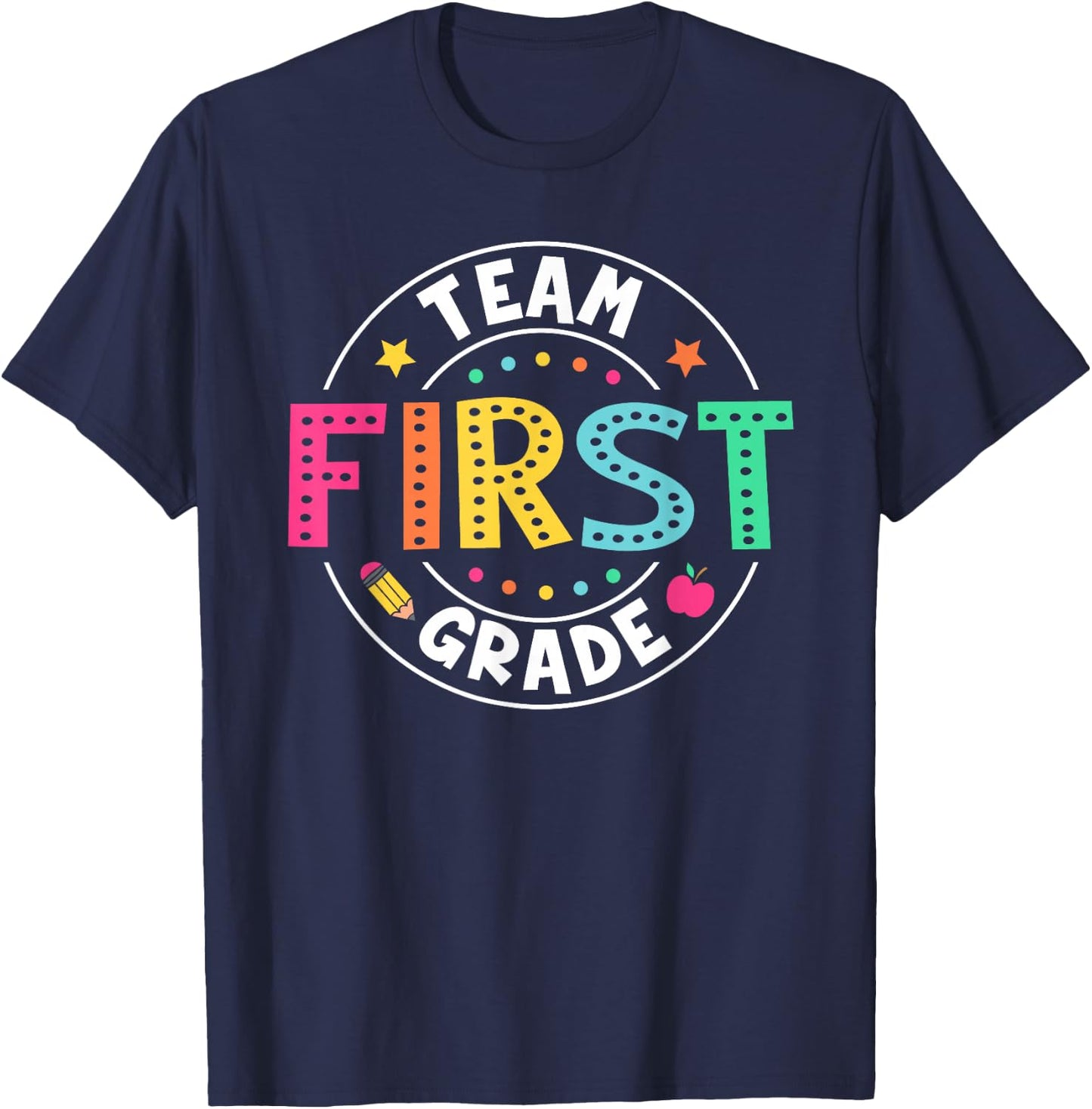 Team First Grade Teacher Kids Back To School 1st Grade Squad T-Shirt - T-Shirt | Navy
