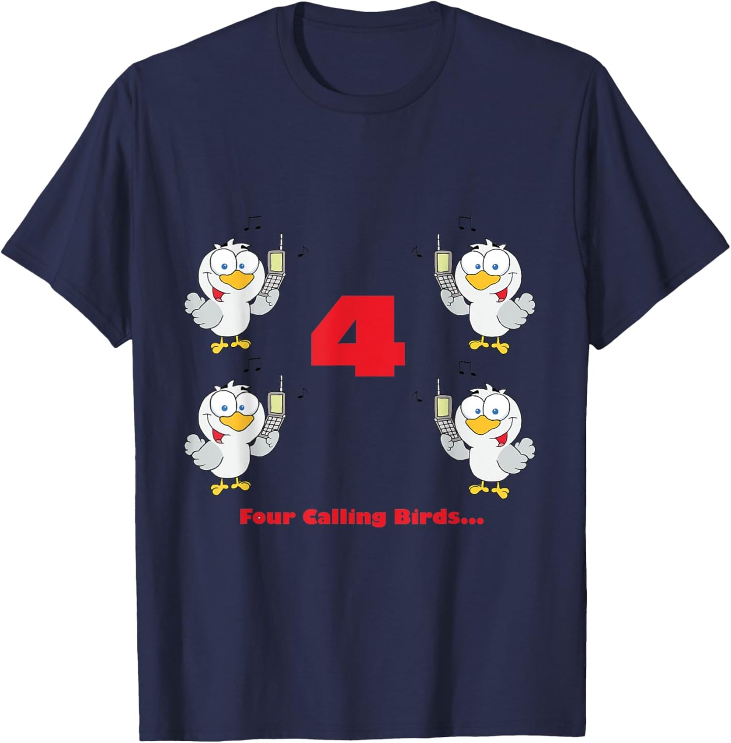 4 Calling Birds T-Shirt - T-Shirt | Navy