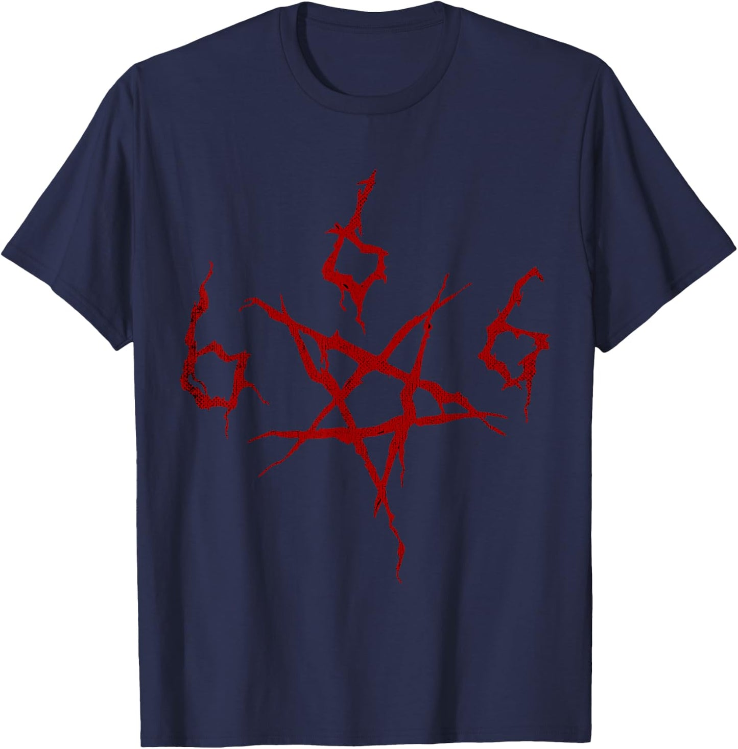 Death Metal Fans Satanisches 666 Pentagramm T-Shirt - T-Shirt | Navy