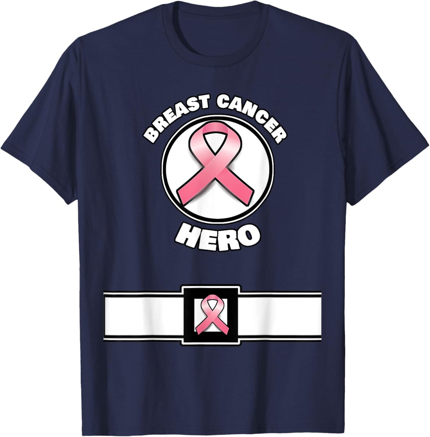 Super Breast Cancer Awareness Hero Costume T-Shirt - T-Shirt | Navy