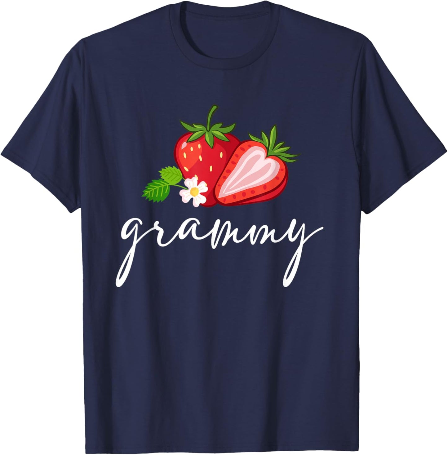 Strawberry Grammy First Birthday Family Funny Strawberry T-Shirt - T-Shirt | Navy