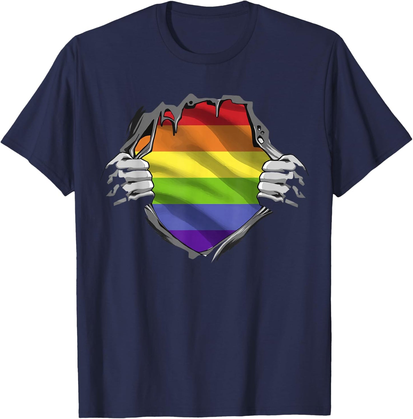 LGBTQ - Gay Pride - Regenbogen T-Shirt - T-Shirt | Navy