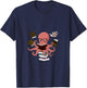 Octopus Holding Books Teacher Book Lover Reading T-Shirt - T-Shirt | Navy