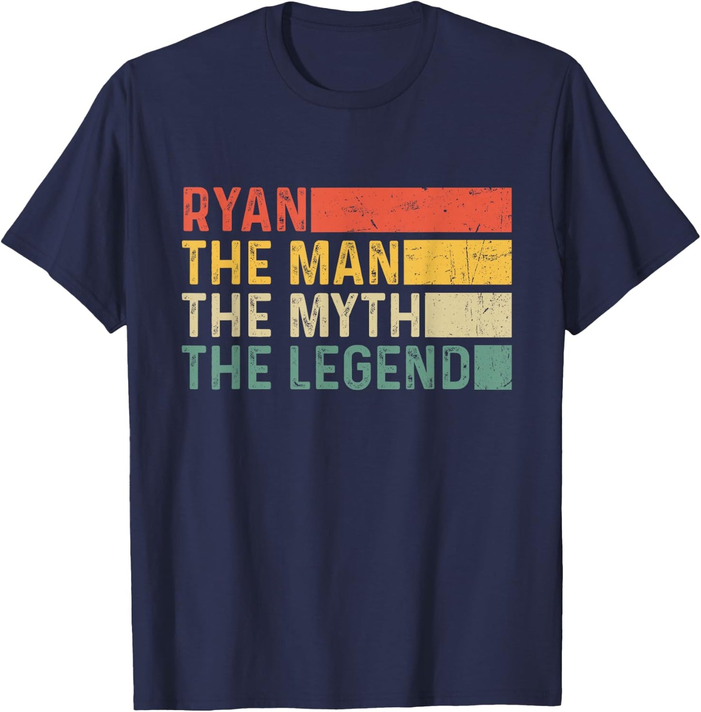 Ryan The Man The Myth The Legend Vintage Gift Ryan T-Shirt - T-Shirt | Navy
