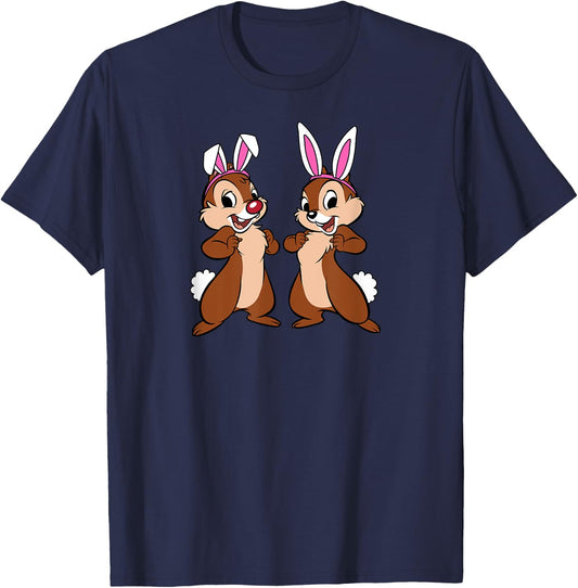 Amazon Essentials Disney Chip 'n' Dale Spring Easter Bunny Ears T-Shirt - T-Shirt | Navy