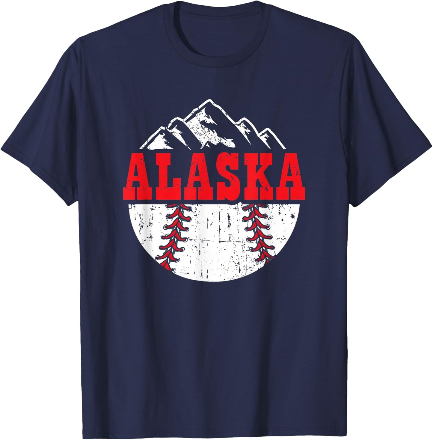 Alaska Baseball Team Player Gift | Alaskan, Softball, Sports T-Shirt - T-Shirt | Navy