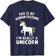 This Is My Human Costume I'm Really A Unicorn Halloween T-Shirt - T-Shirt | Navy