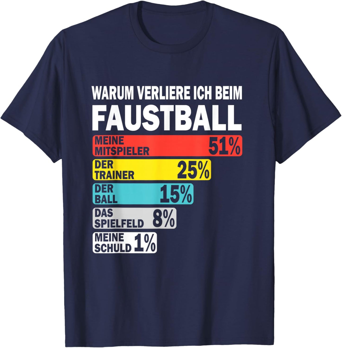 Retro Faustball Motiv Ausrede Verlierer Training Faustball T-Shirt - T-Shirt | Navy