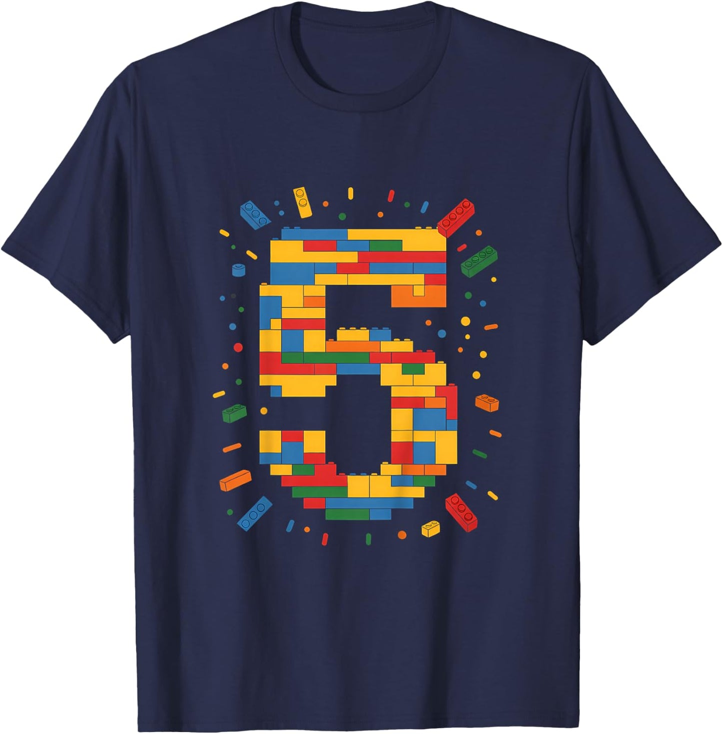 Ich Bin 5 Bausteine Geburtstag Klemmbausteine 5. Geburtstag T-Shirt - T-Shirt | Navy