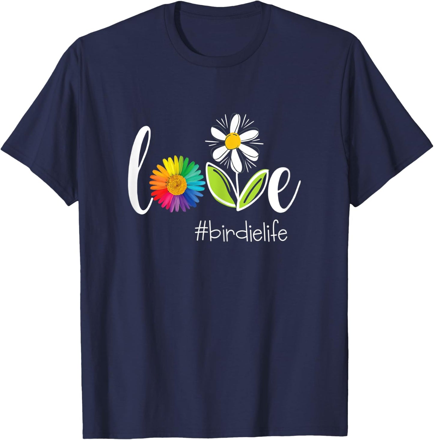 Love Birdie Life - Flower T-Shirt - T-Shirt | Navy