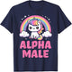 Funny Ironic Men Cute Alpha Male Unicorn , Black, S T-Shirt - T-Shirt | Navy