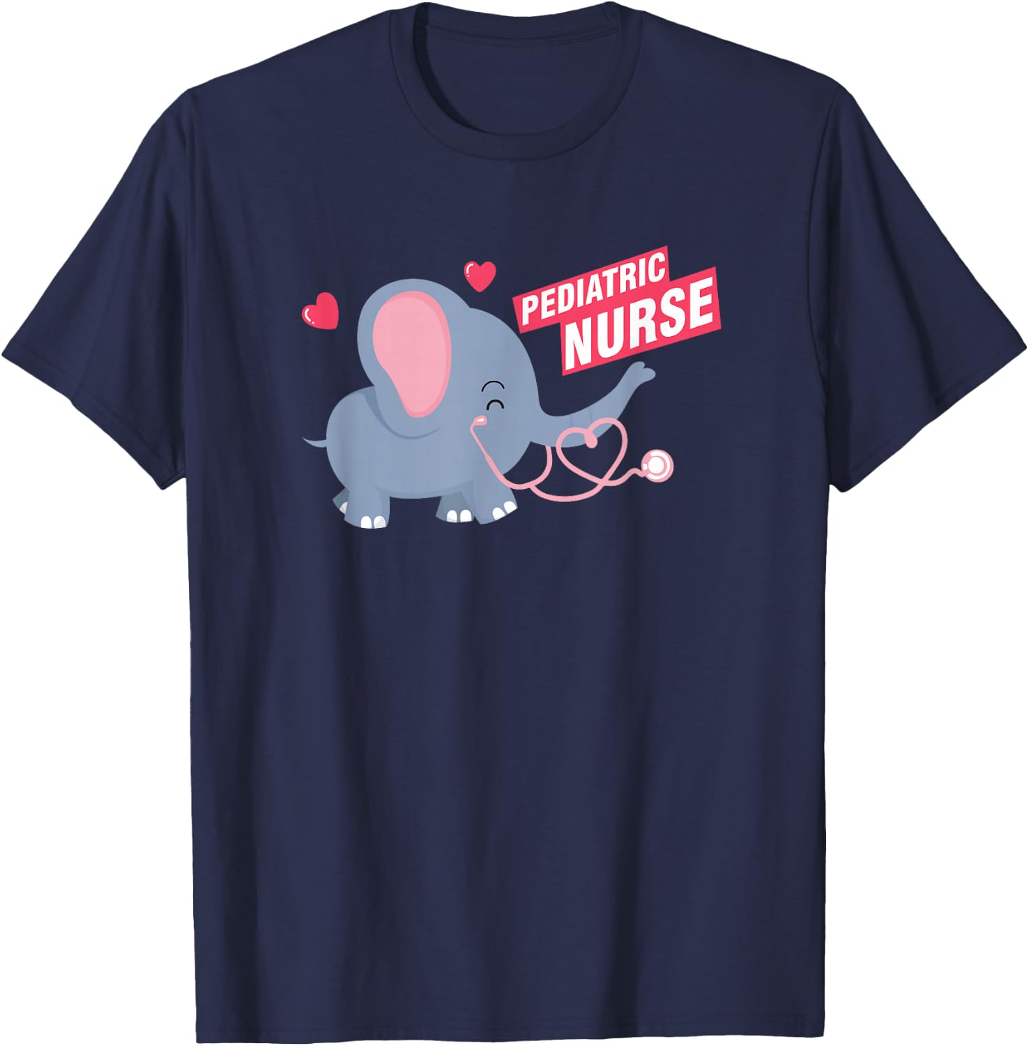 Cute Elephant Children's Nurse Children's Nurse Children's Nurse RN Children's Nurse T-Shirt - T-Shirt | Navy