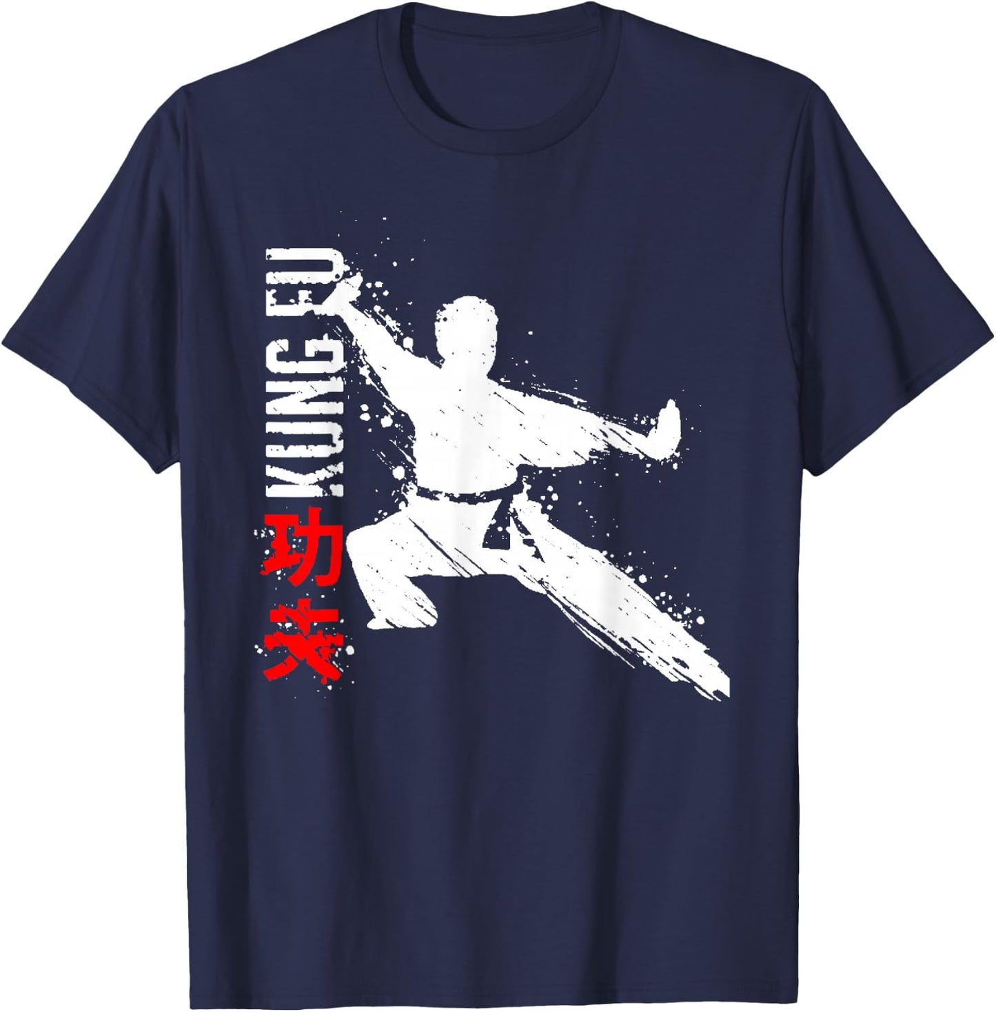 Chinese Martial Arts Kung Fu Wing Chun Combat , Black, S T-Shirt - T-Shirt | Navy