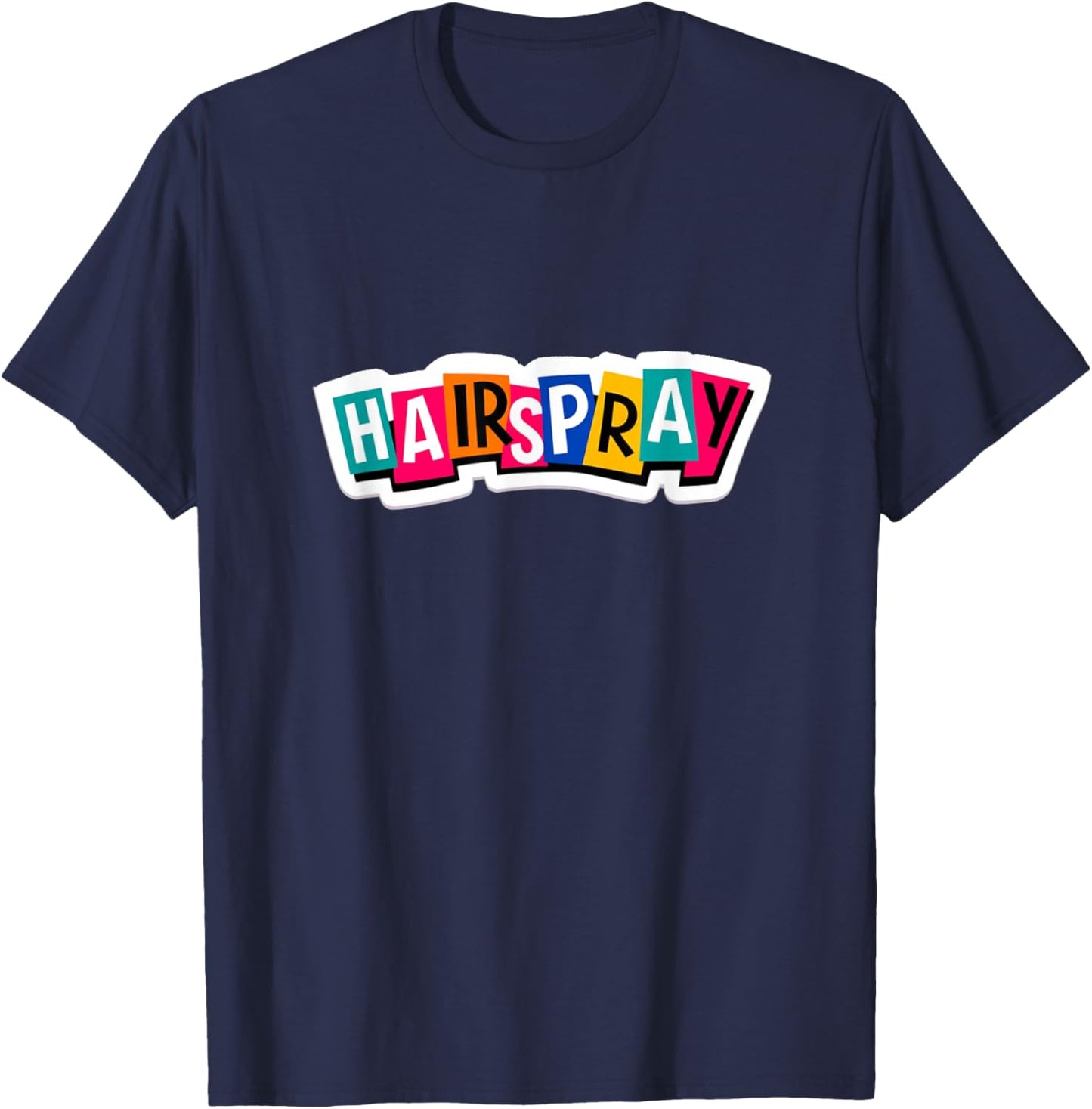 Stage Notes Hairspray Retro Musicals Theatre 1960s Motivational Musical T-Shirt - T-Shirt | Navy