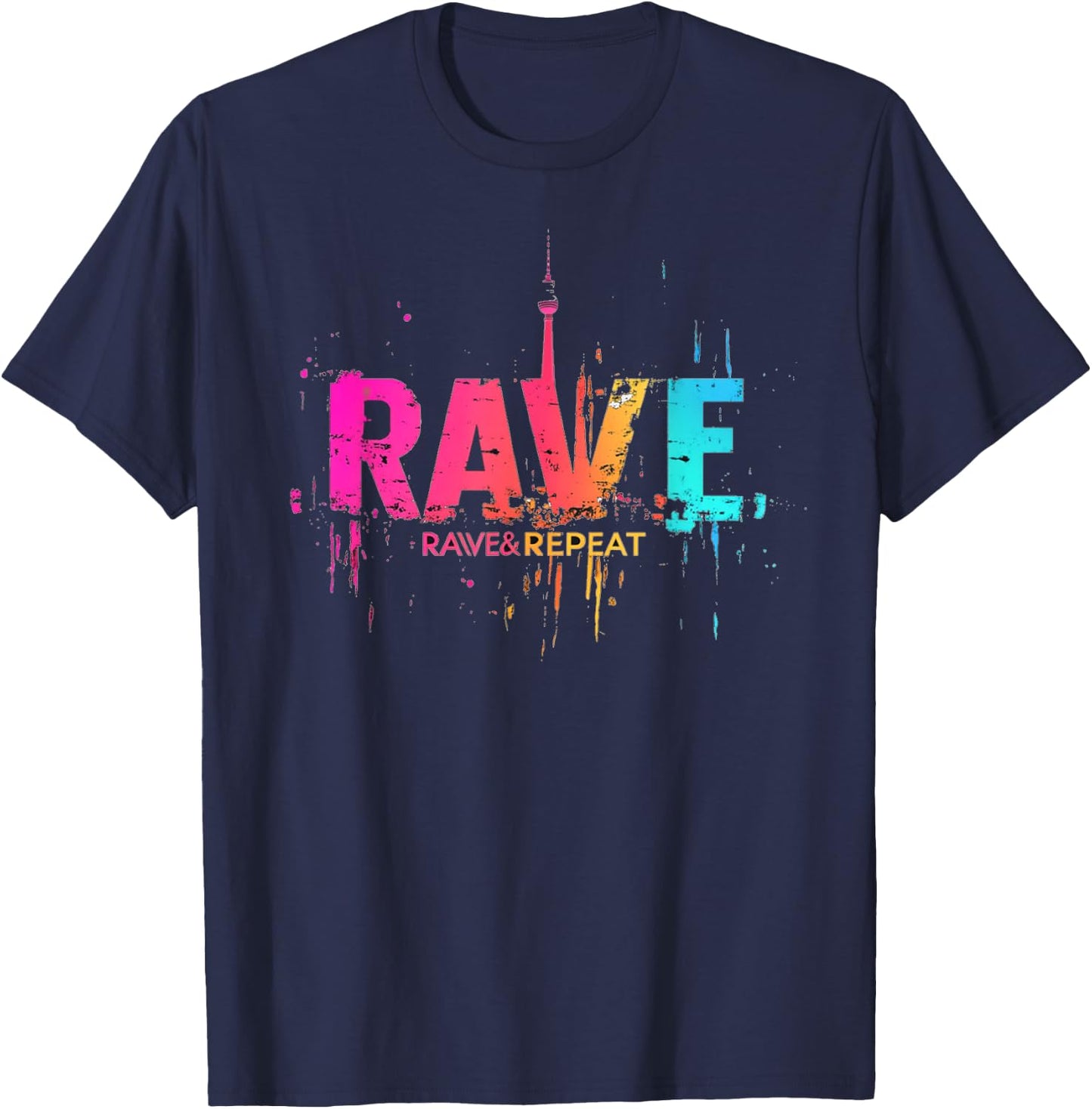 Techno Party EDM Rave T-Shirt - T-Shirt | Navy