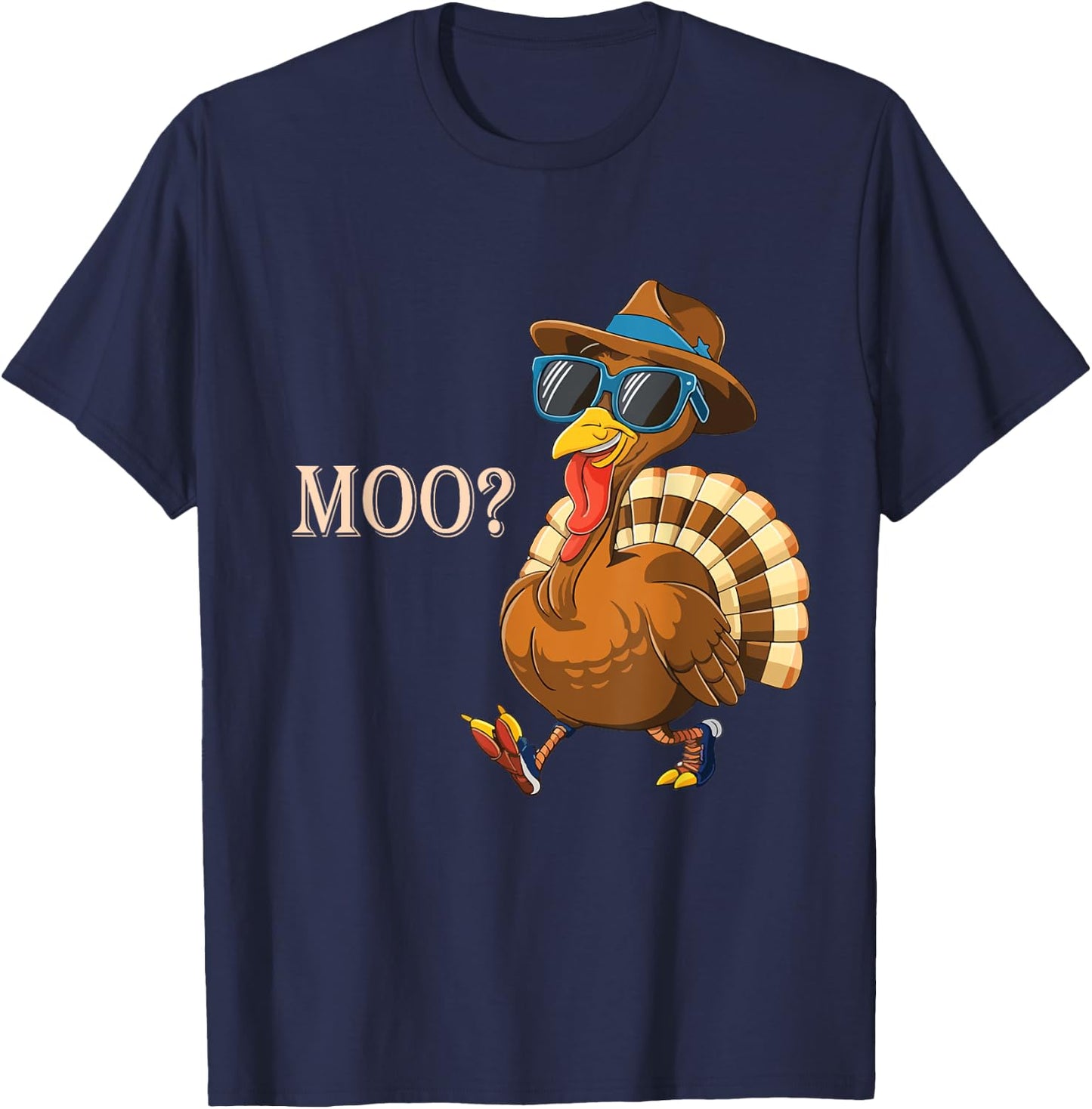 Turkey moo funny thanksgiving for Cow Lovers Fall Autumn T-Shirt - T-Shirt | Navy