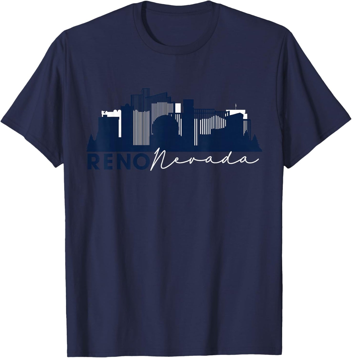 Reno Nevada Cityscape Souvenir T-Shirt - T-Shirt | Navy