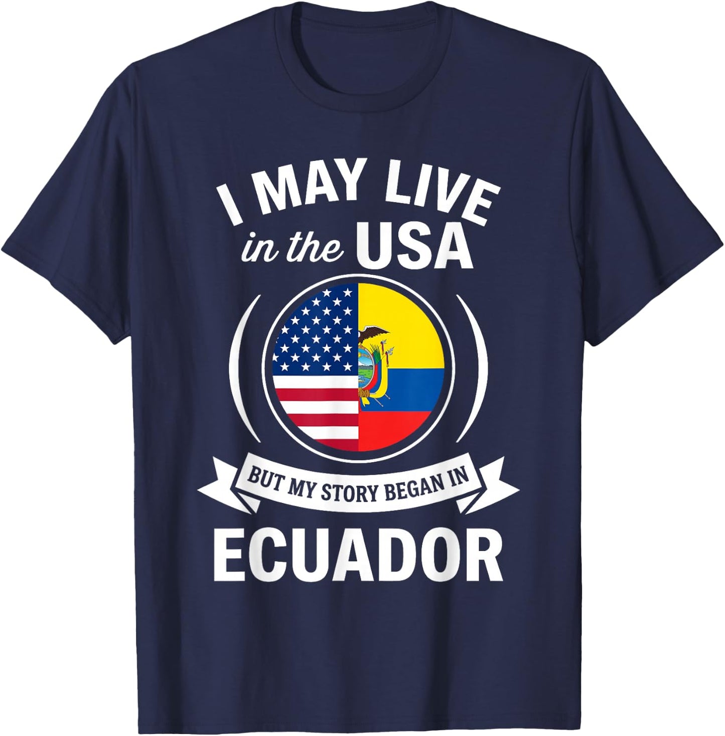 Ecuadorian American Flag Ecuador Pride Roots T-Shirt - T-Shirt | Navy