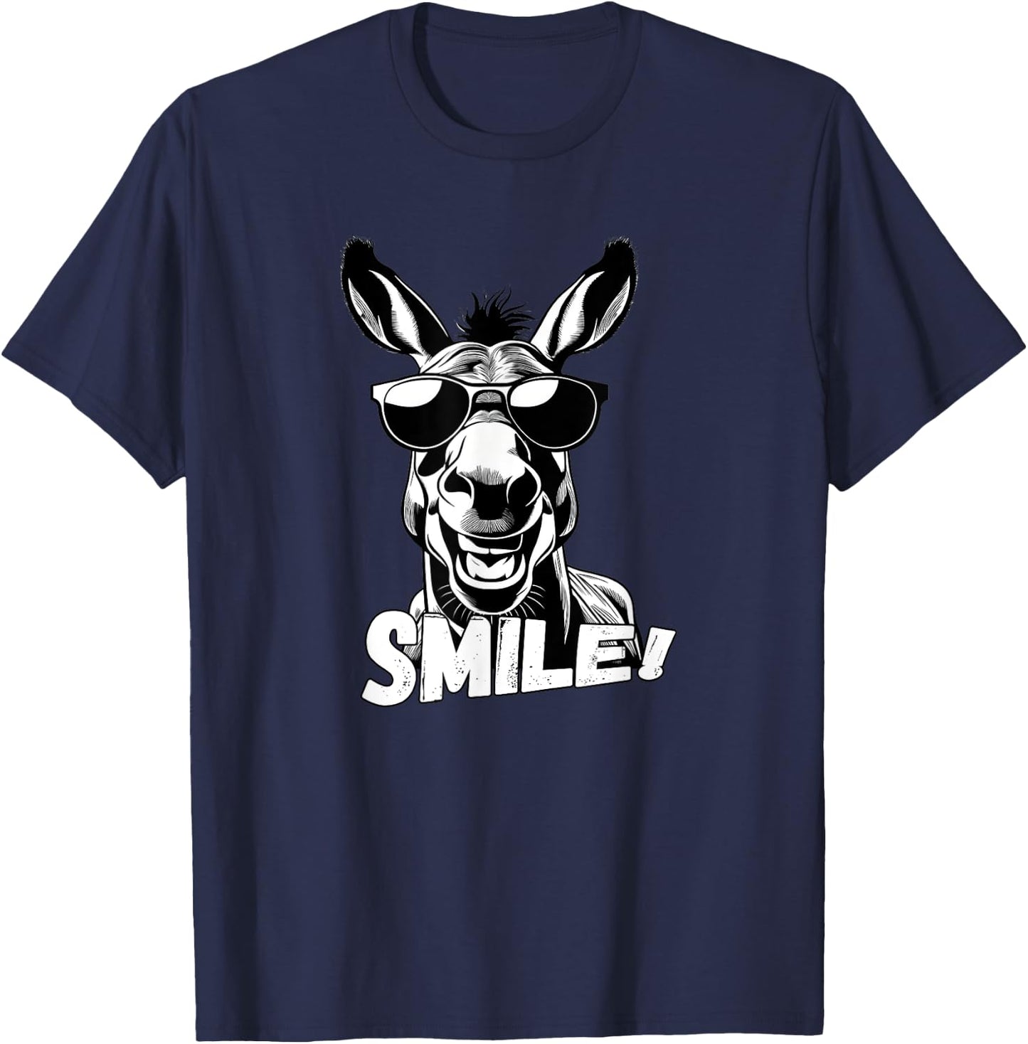 Cool donkey design with sunglasses funny design T-Shirt - T-Shirt | Navy