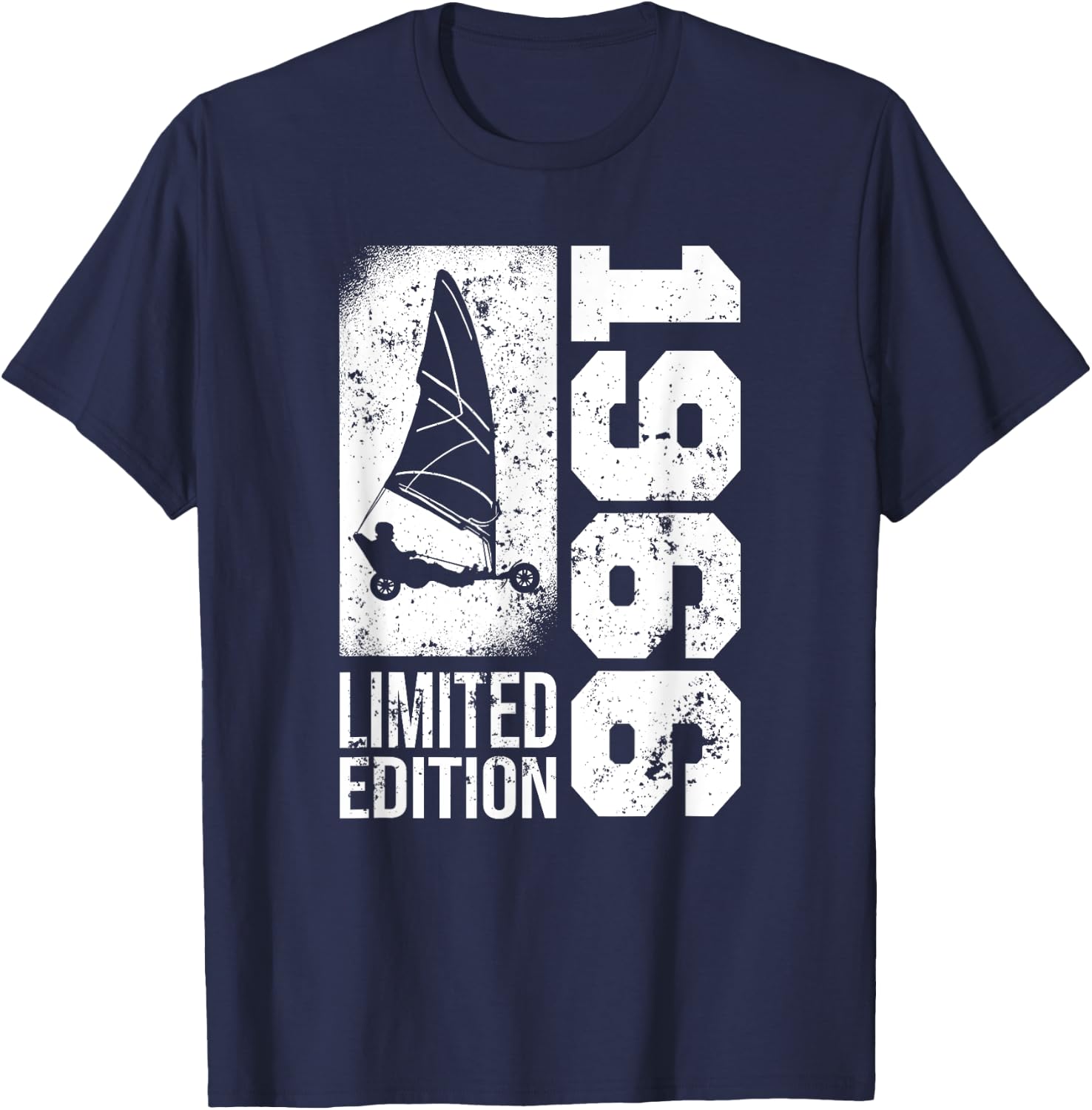 Vintage Beach Veil born in 1966 Birthday Sailing Tank , Black, S T-Shirt - T-Shirt | Navy