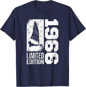 Vintage Beach Veil born in 1966 Birthday Sailing Tank , Black, S T-Shirt - T-Shirt | Navy