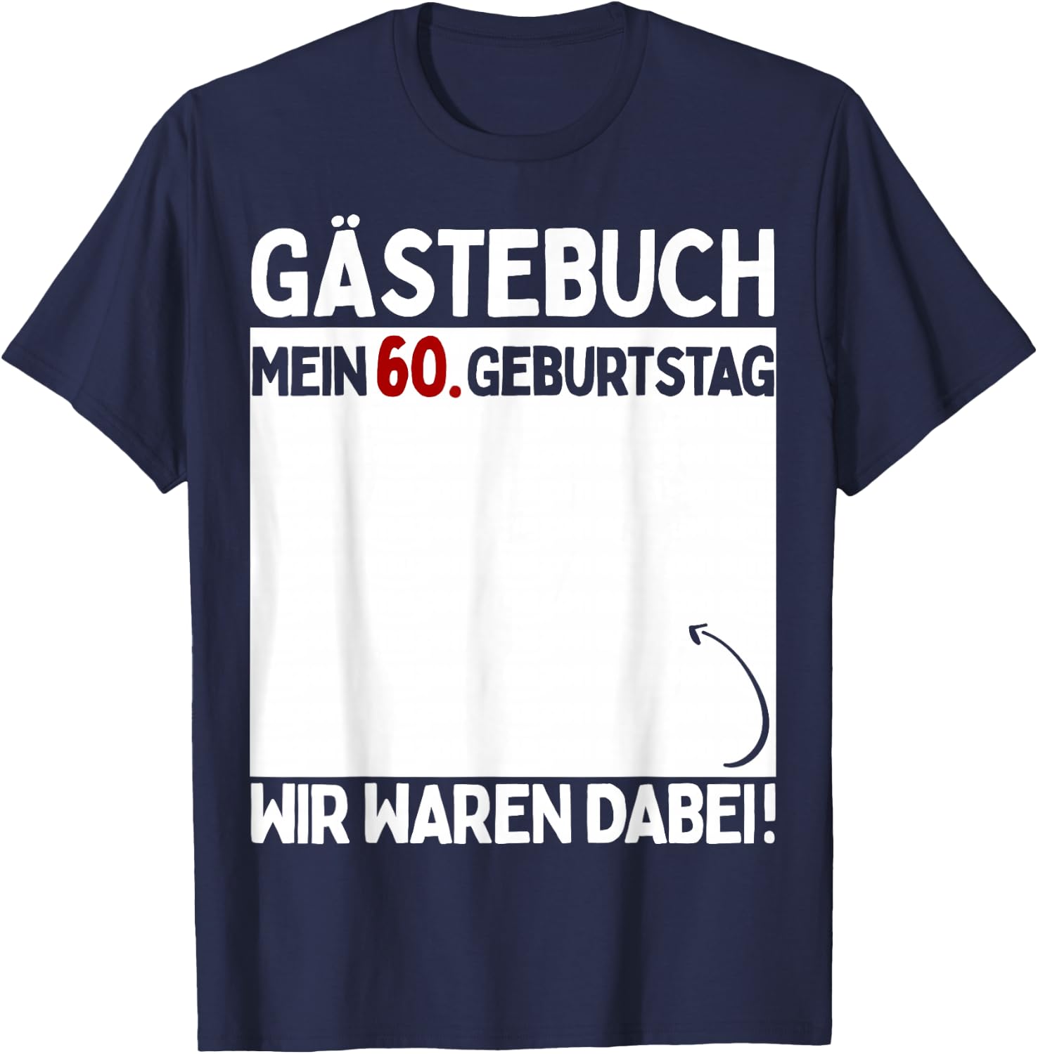 60th Birthday Man Woman 60 Years 1964 Decorative Funny Gift , black T-Shirt - T-Shirt | Navy