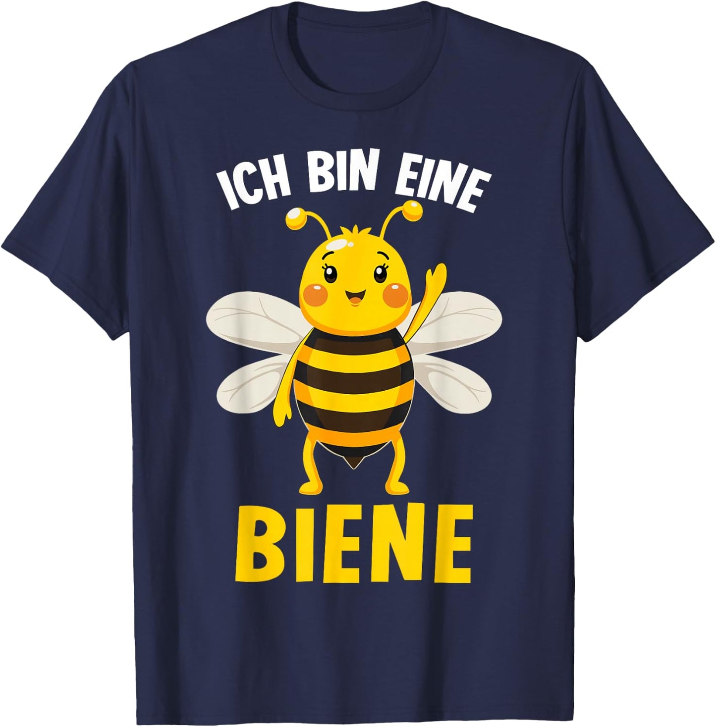 with German Text "Ich bin eine Bee" [German Language], black T-Shirt - T-Shirt | Navy