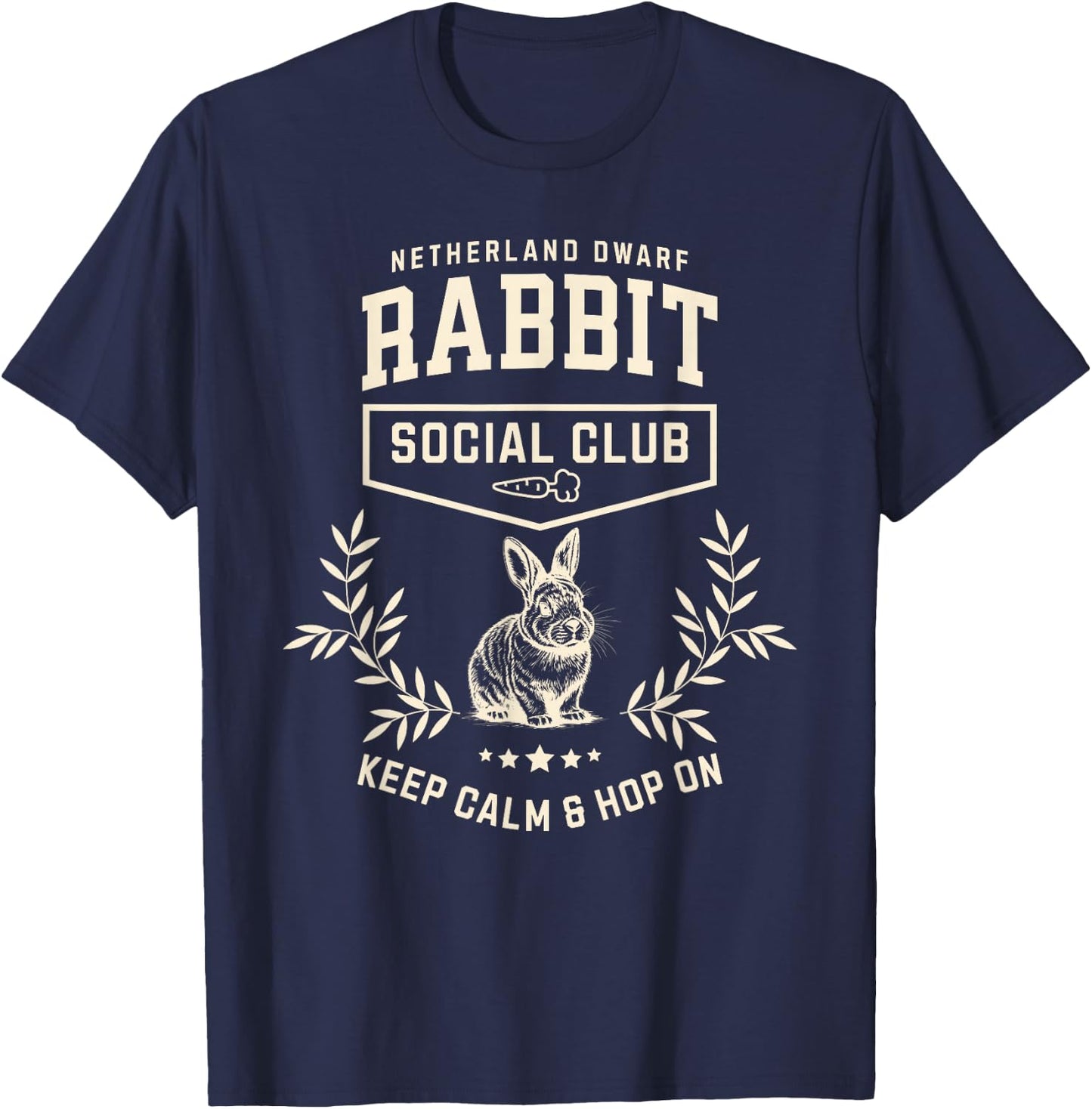 Netherland Dwarf Rabbit Social Club T-Shirt - T-Shirt | Navy