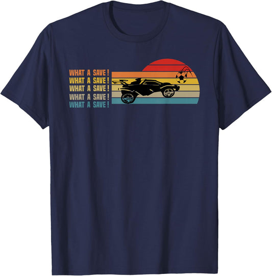 Was für eine Rettung Vintage Retro Rocket Soccer Car League , black T-Shirt - T-Shirt | Navy