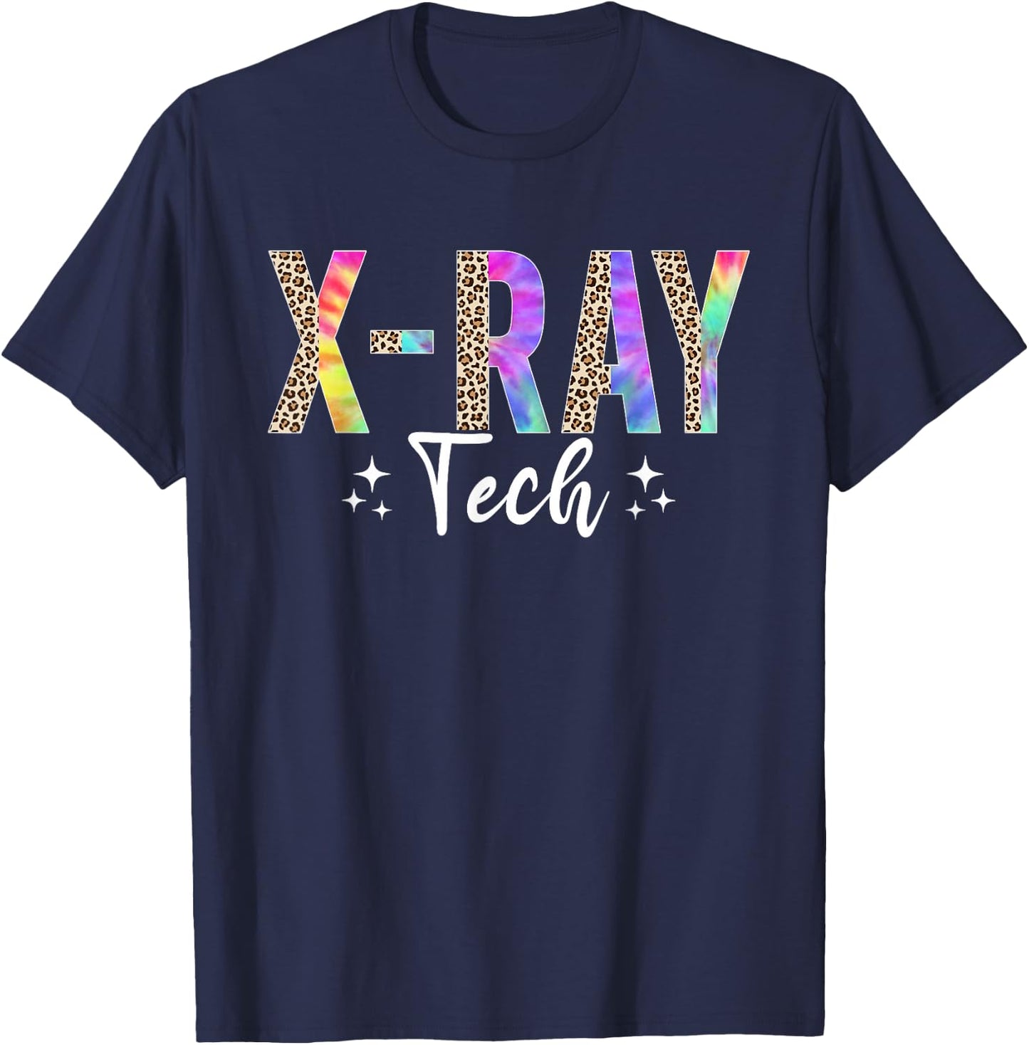 Leopard Tie Dye Xray Technologist X-Ray Tech Men T-Shirt - T-Shirt | Navy