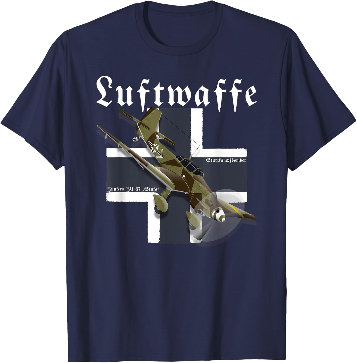German Warbird I Junkers Ju 87 Stuka I WW2 Airplanes T-Shirt - T-Shirt | Navy