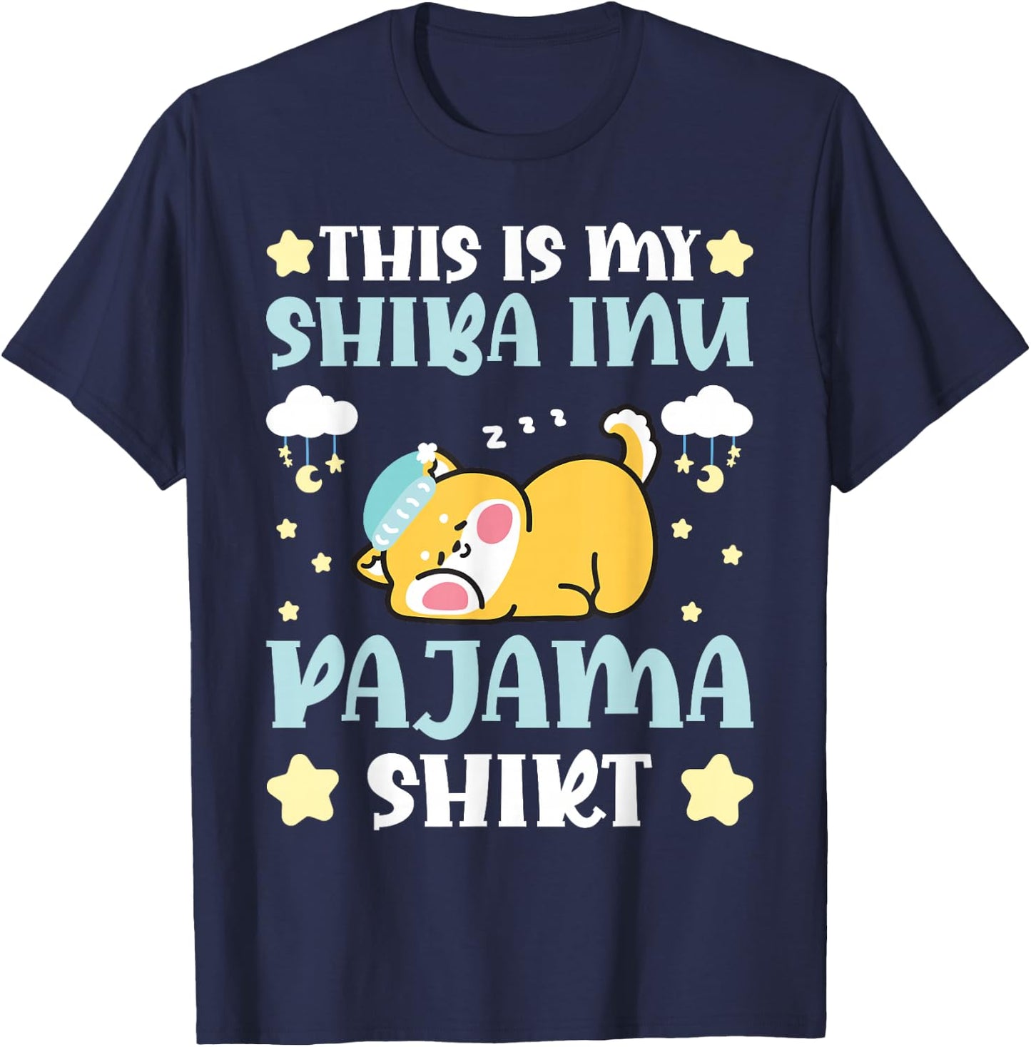 Cute PJ Teen Boys PJs Girls PJs Funny PJ My Shiba Inu Pajama T-Shirt - T-Shirt | Navy