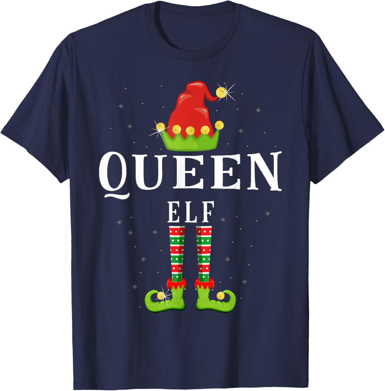 Queen Elf Christmas Matching Xmas Pajama T-Shirt - T-Shirt | Navy