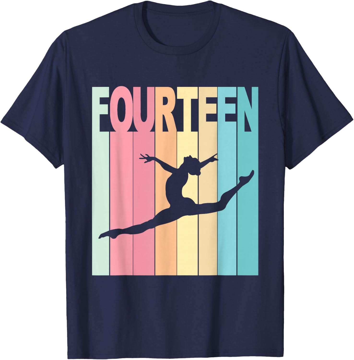 14th Birthday Girl Dance Theme Party 14 Year Old Bday T-Shirt - T-Shirt | Navy