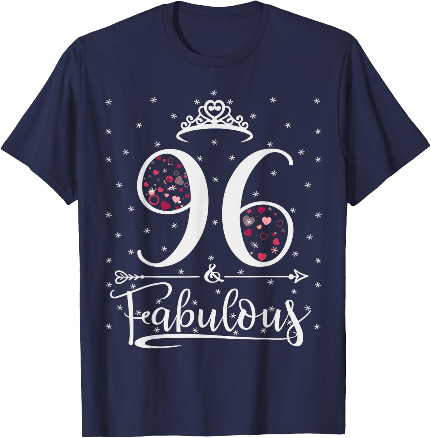 96 & And Fabulous 96 Years Old 96th Birthday Girl Lady T-Shirt - T-Shirt | Navy