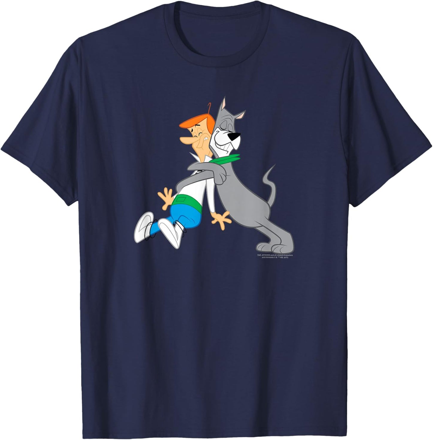 The Jetsons Astro Hugging George T-Shirt - T-Shirt | Navy