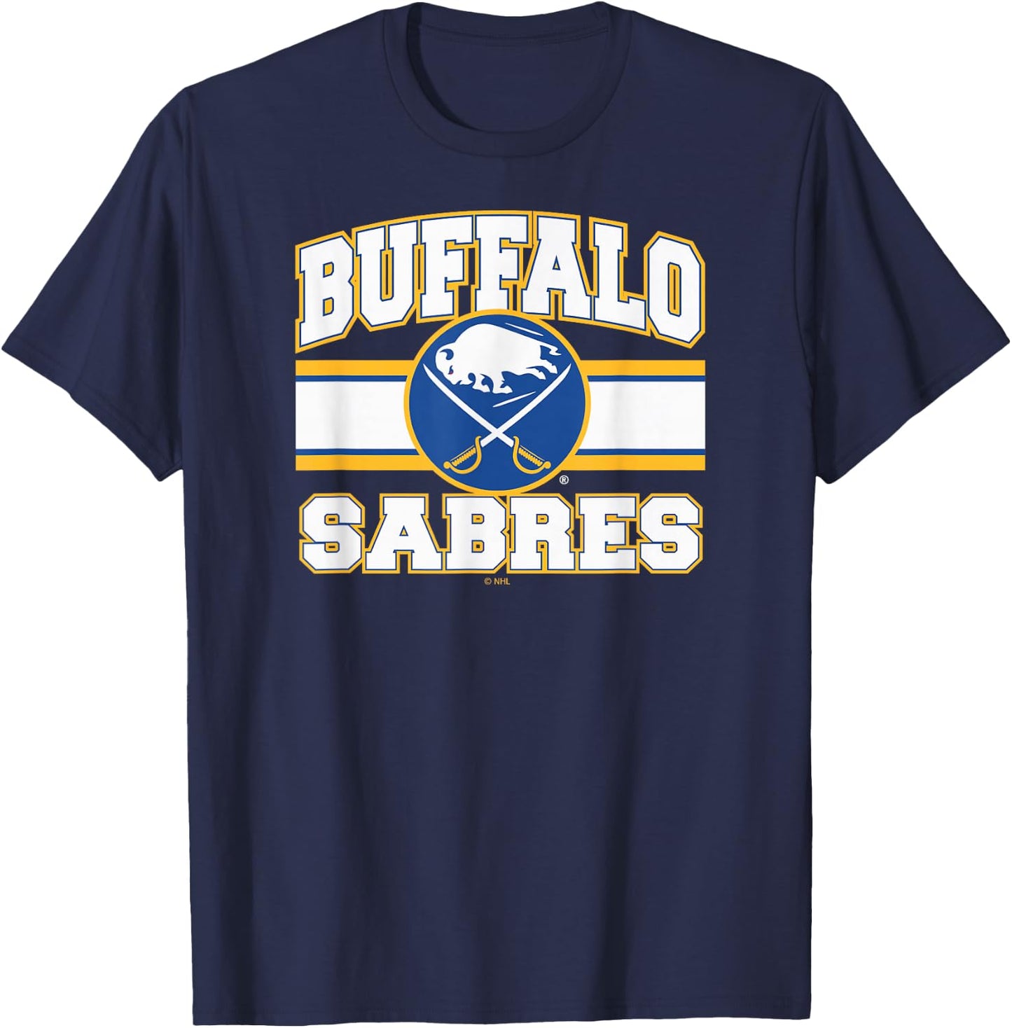 Buffalo Sabres Stripe Black Officially Licensed T-Shirt - T-Shirt | Navy