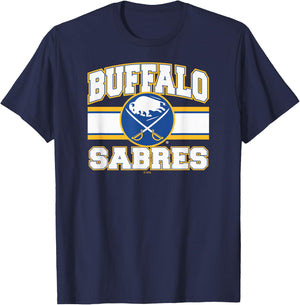 Buffalo Sabres Stripe Black Officially Licensed T-Shirt - T-Shirt | Navy
