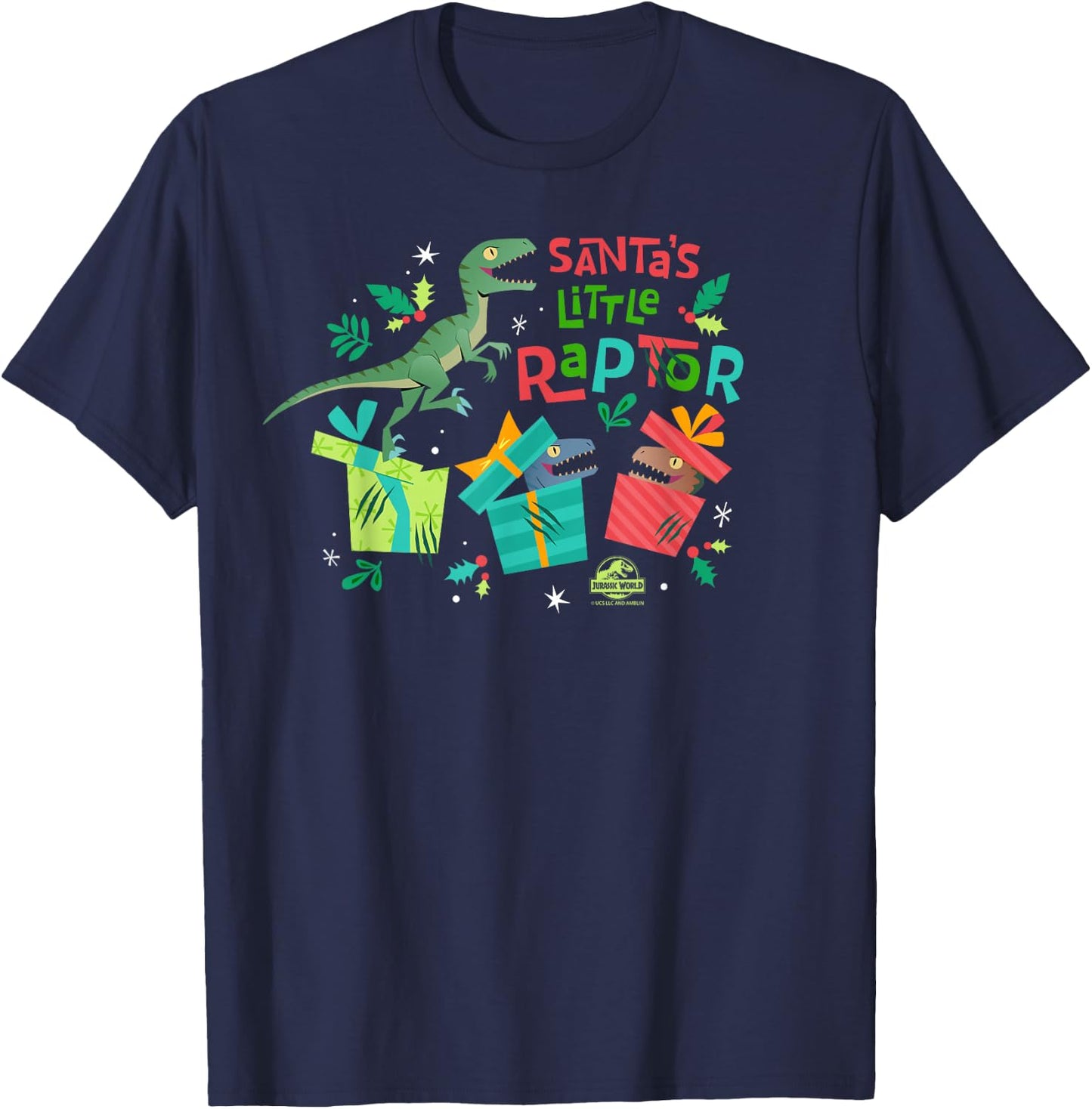 Jurassic World Santa’s Little Raptor T-Shirt - T-Shirt | Navy