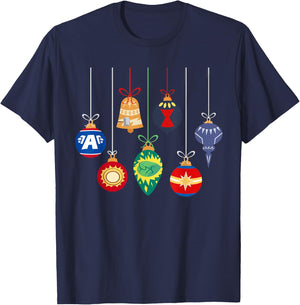 Marvel Holiday Christmas Avengers Team Festive Ornaments T-Shirt - T-Shirt | Navy
