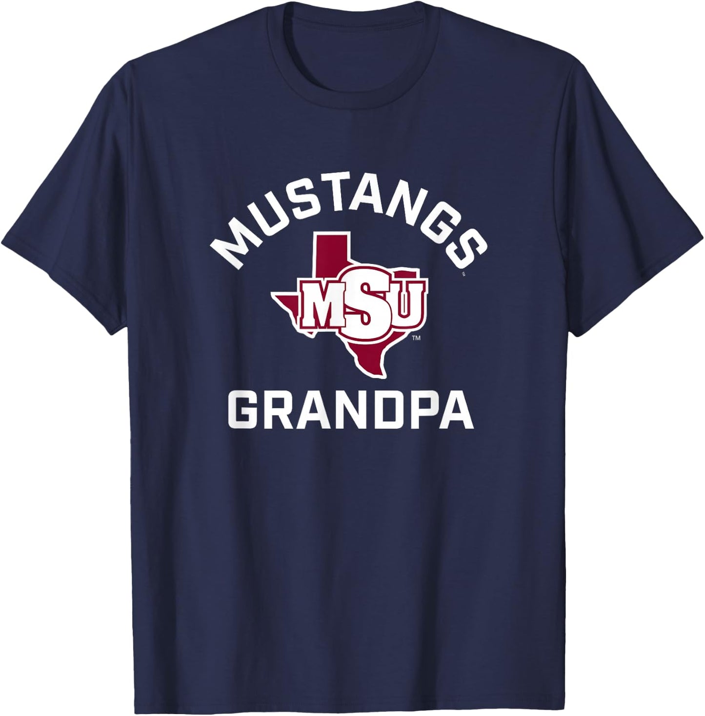 Midwestern State University Mustangs Arched Grandpa T-Shirt - T-Shirt | Navy