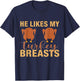 He Likes My Turkey Breast Funny Couple Matching T-Shirt - T-Shirt | Navy