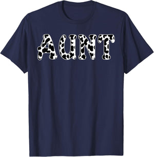 Cow Aunt Birthday Family Matching Girl Boy Farm Birthday T-Shirt - T-Shirt | Navy
