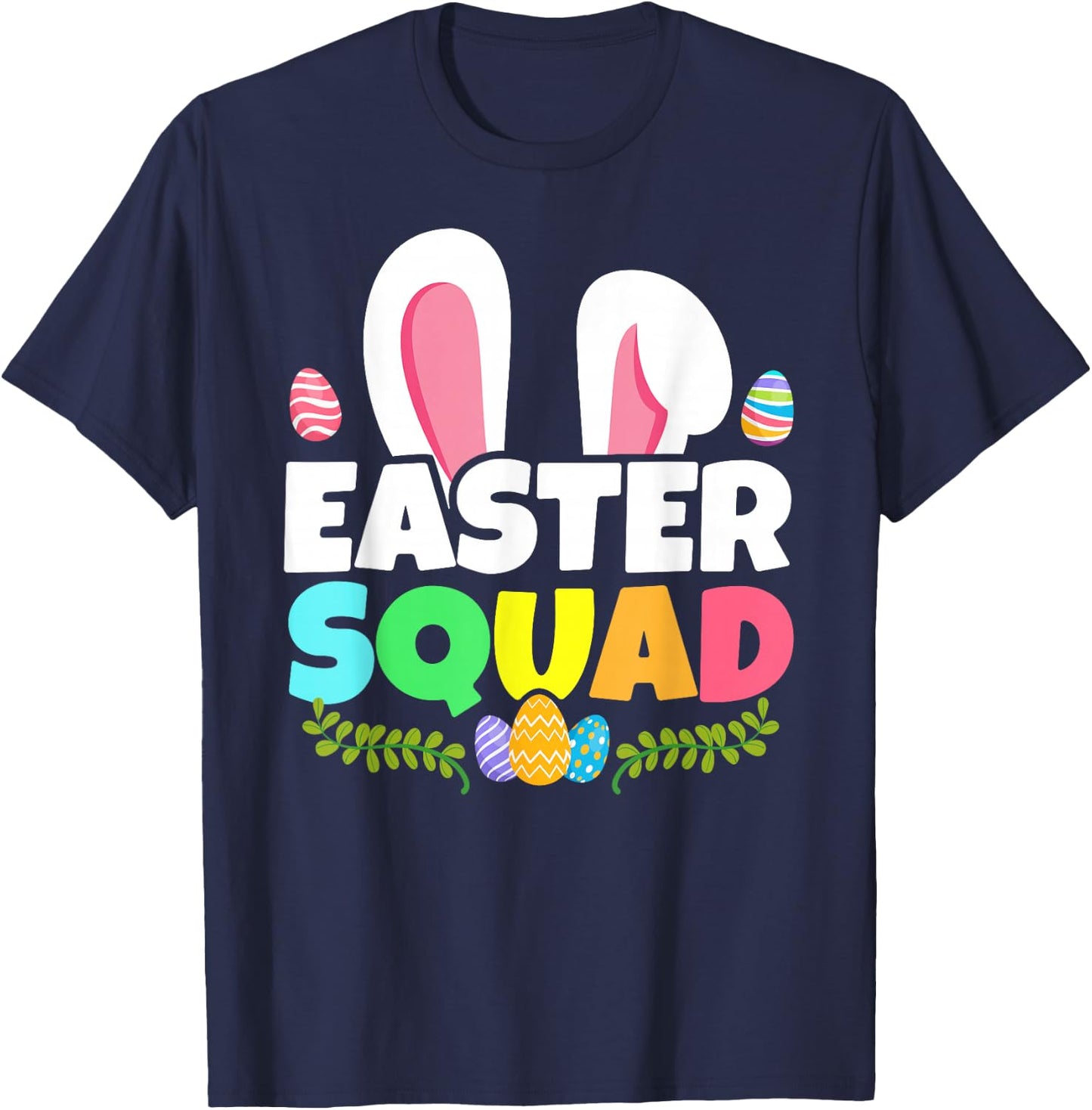 Easter Squad Family Matching Bunny Ears Egg Hunting T-Shirt - T-Shirt | Navy