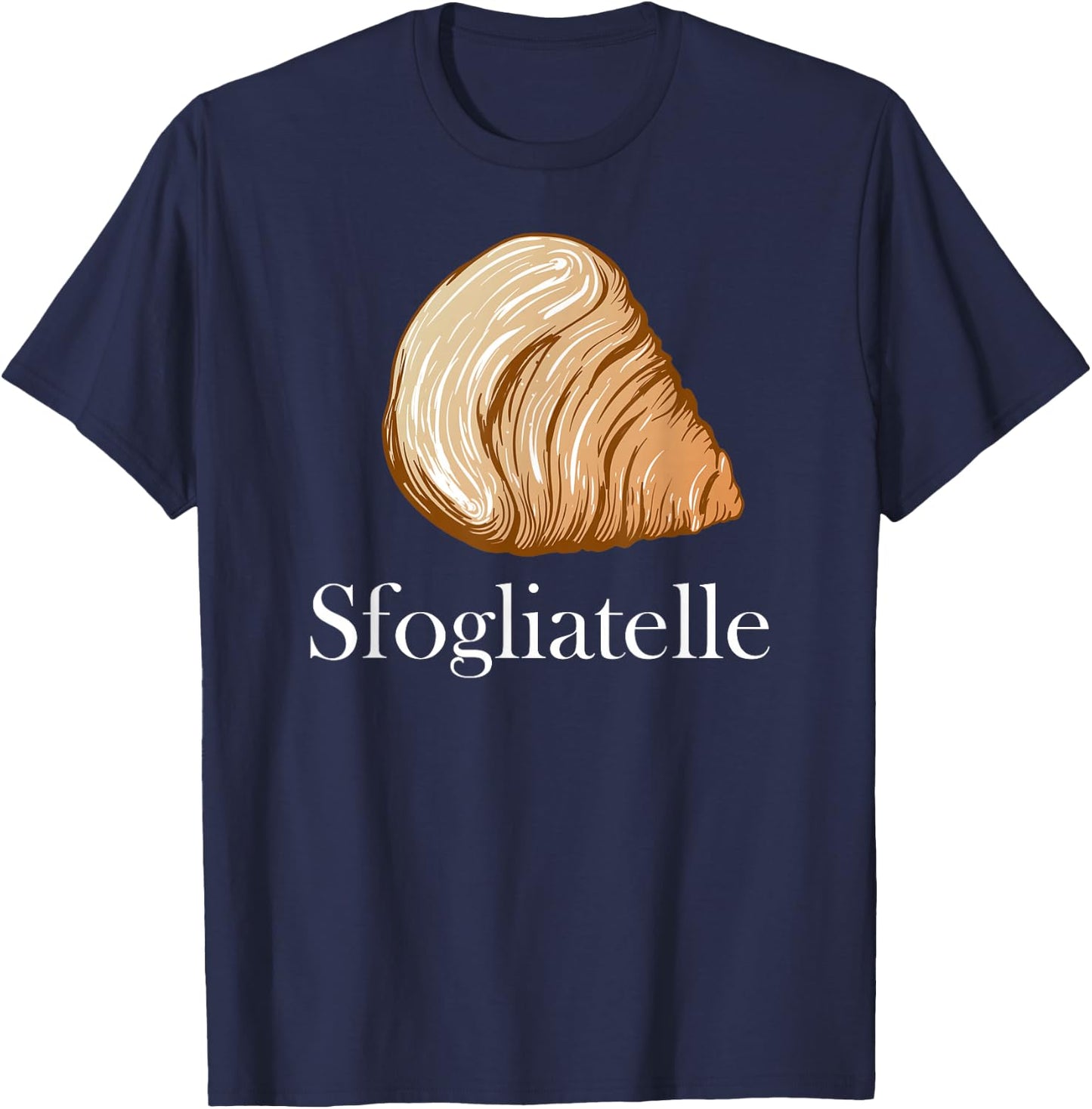 Sfogliatelle Design | Italian Pastry Graphic | Lobster Tail T-Shirt - T-Shirt | Navy
