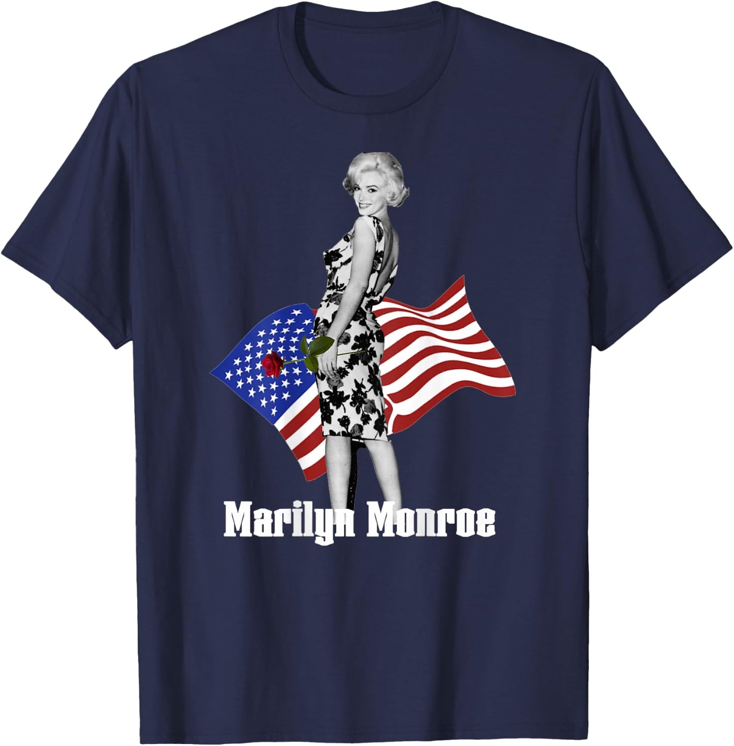 Marilyn Monroe_024_Back Printed T-Shirt - T-Shirt | Navy