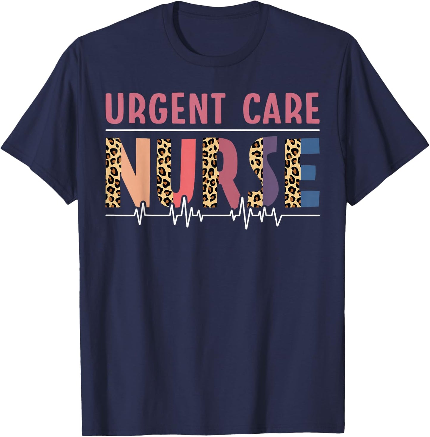 Urgent Care Nurse Leopard T-Shirt - T-Shirt | Navy