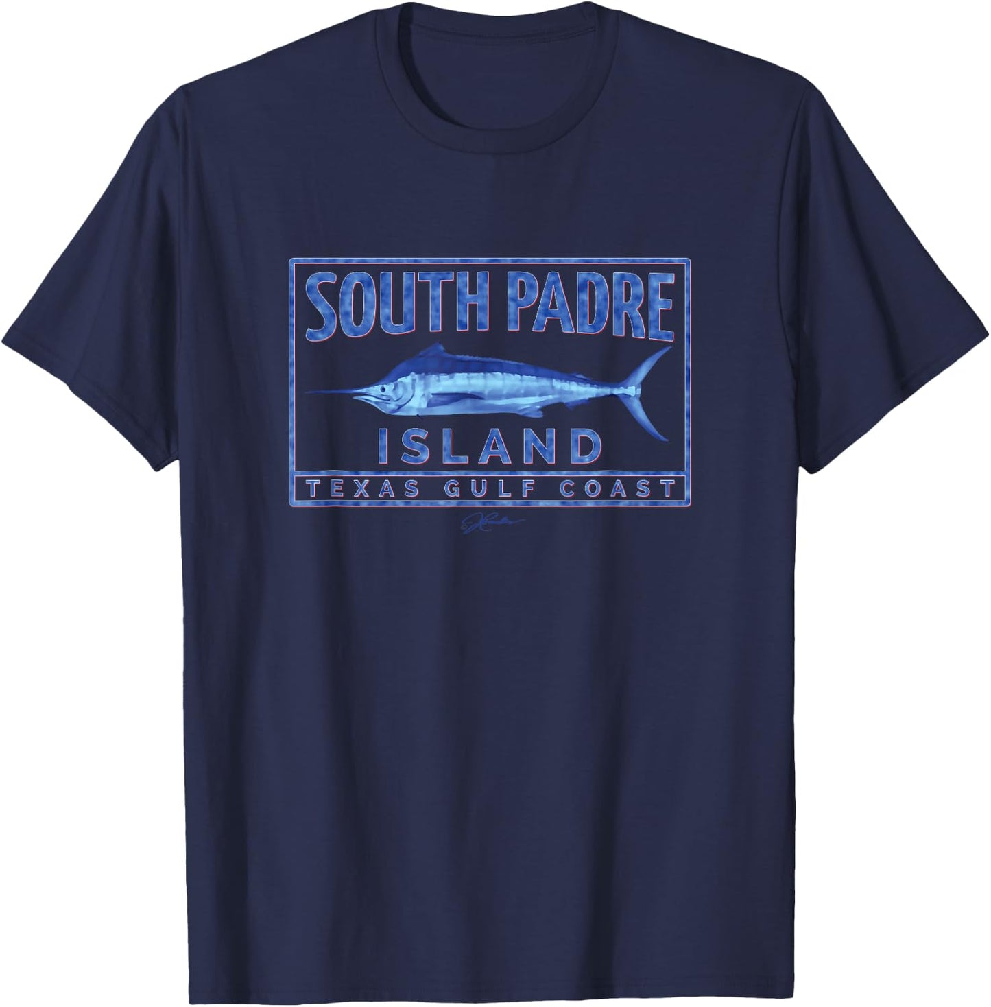 JCombs: South Padre Island, TX, Blue Marlin T-Shirt - T-Shirt | Navy