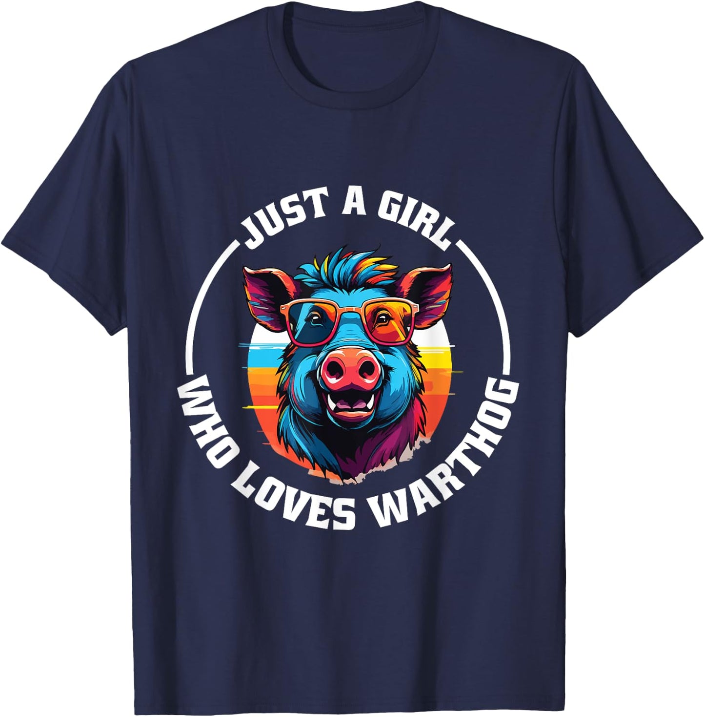 Girl Loves Warthog Costume Funny Pig Outfit Wart hog T-Shirt - T-Shirt | Navy